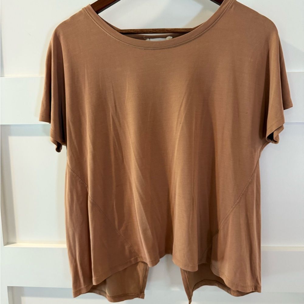 Double Zero Open Cross Back Brown Women's Top